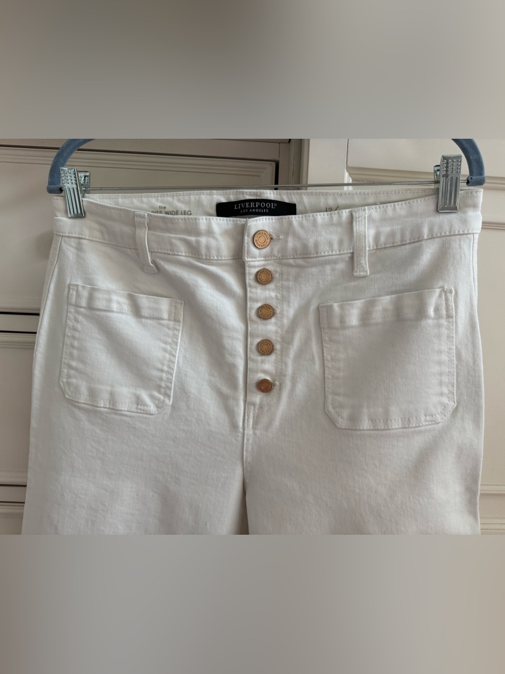 Liverpool White High-Rise Wide-Leg Button-Fly Jeans - Picture 4 of 4